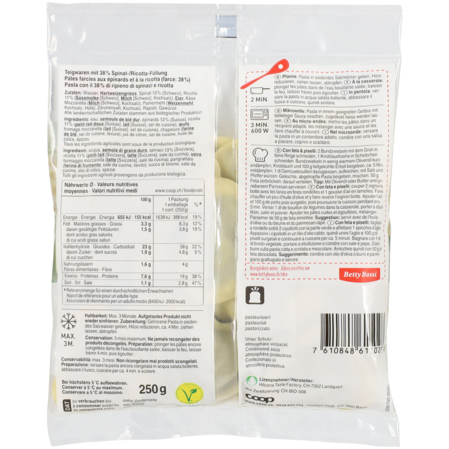 Naturaplan Bio Herzli Ricotta & Spinat