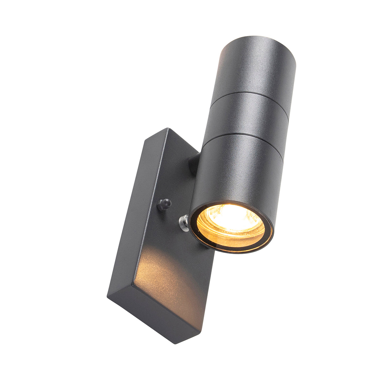 QAZQA Set van 2 buiten wandlamp donkergrijs 2-lichts schemersensor -