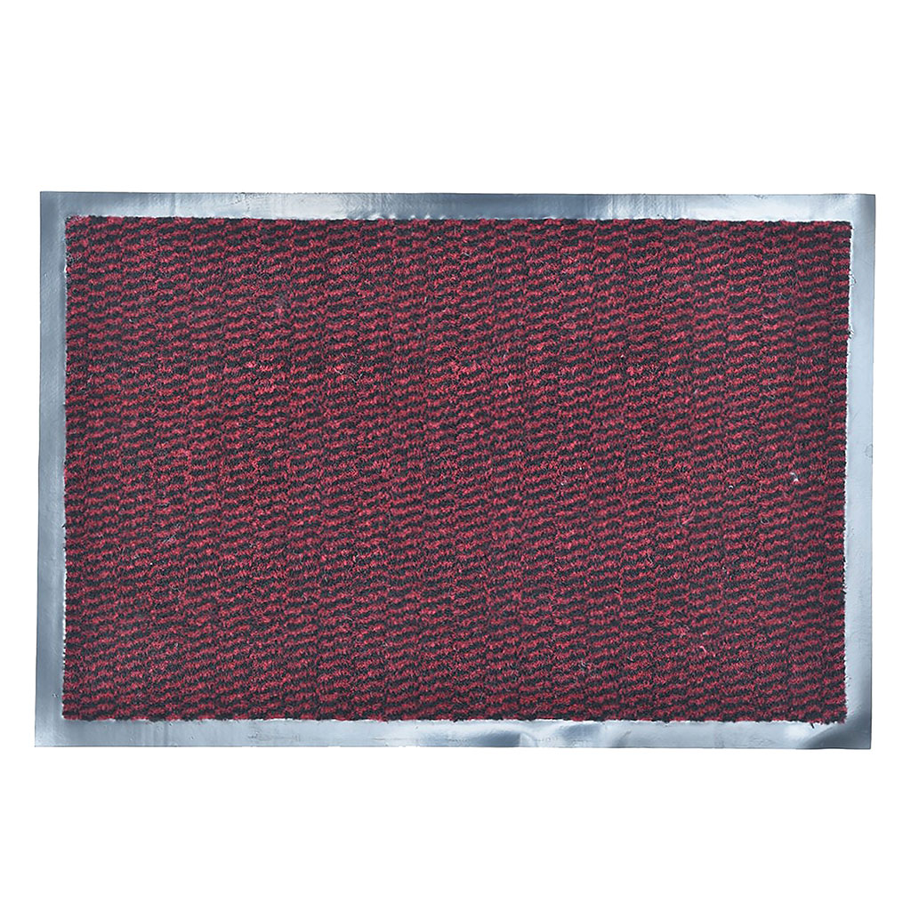 Tapis d'entrée PVC bordeaux contour noir 80x120cm