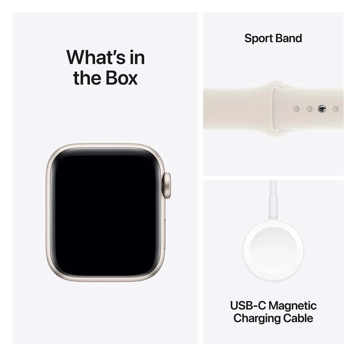 Apple Watch SE GPS 44mm Starlight Aluminium Sport Band S/M MXEU3