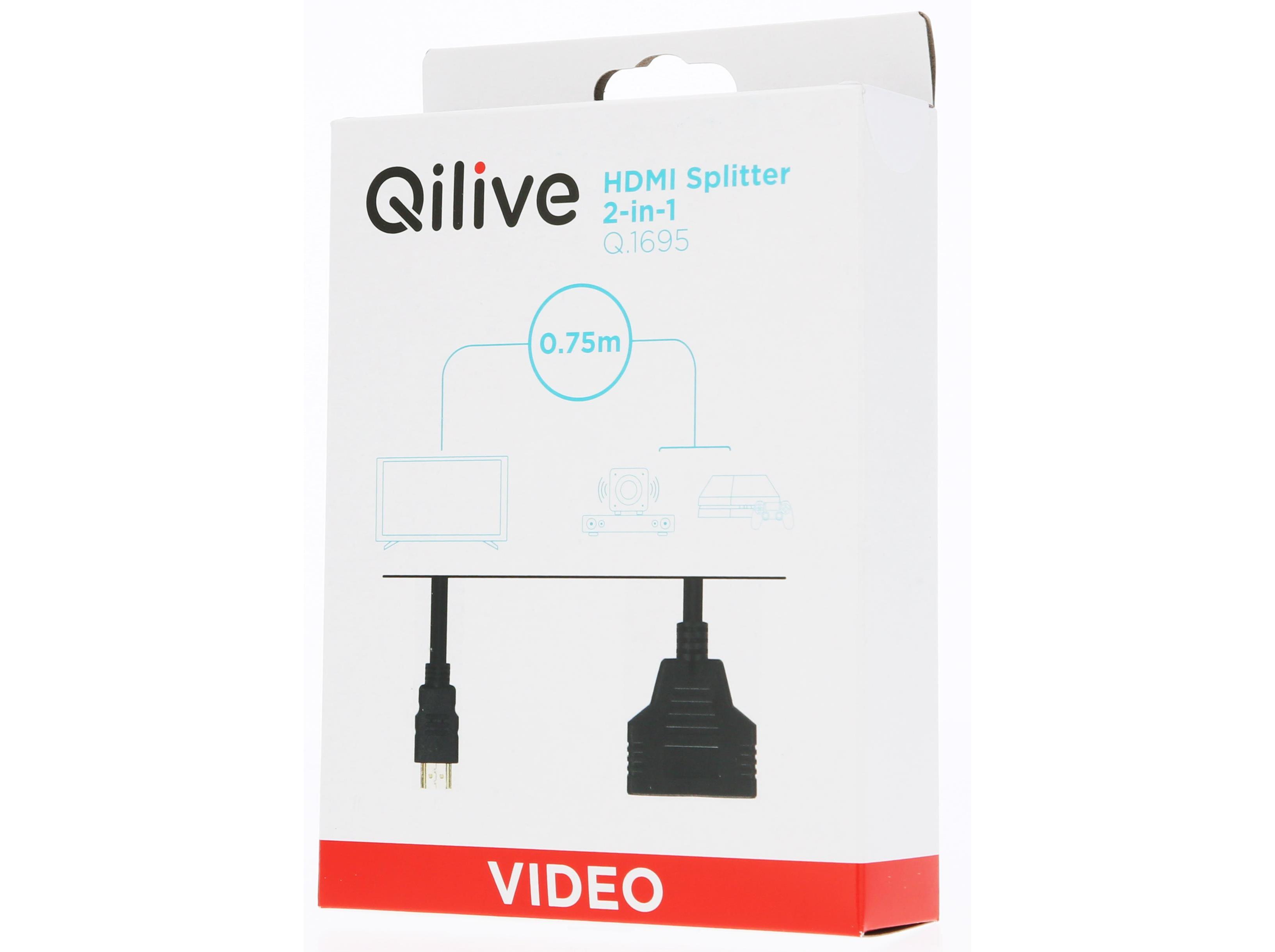 REPARTIDOR HDMI QILIVE 1X2HDMI 0.75M PRETO