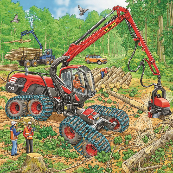 Puzzle-Box - Große Maschinen - 3x 49 Teile