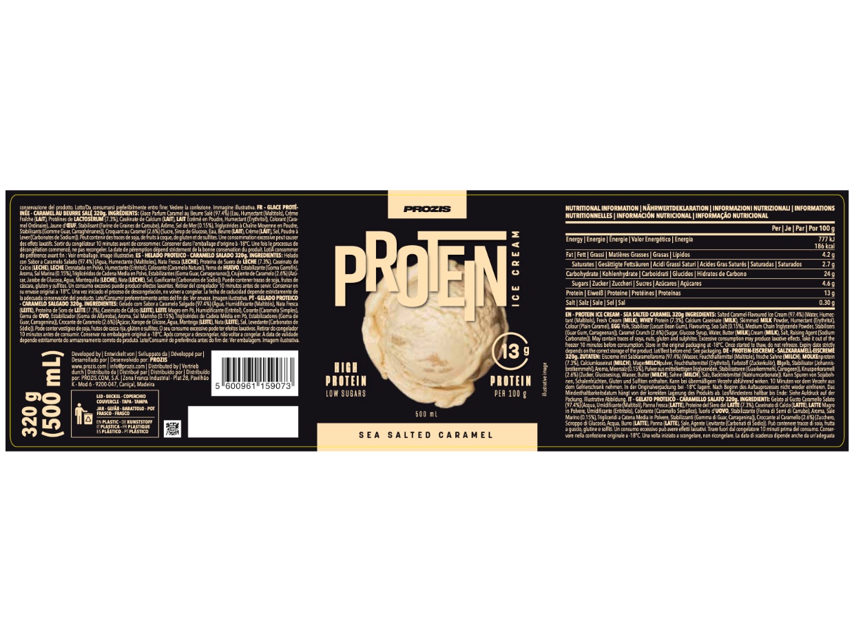 GELADO PROTEICO PROZIS CARAMELO SALGADO 500 ML