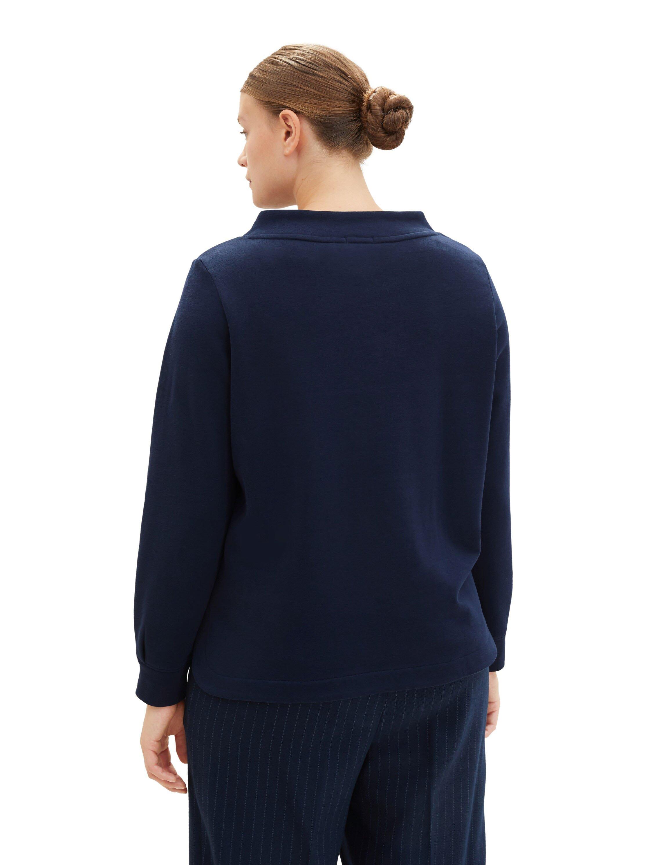 Sweatshirt mit Stehkragen und Stickerei vorn