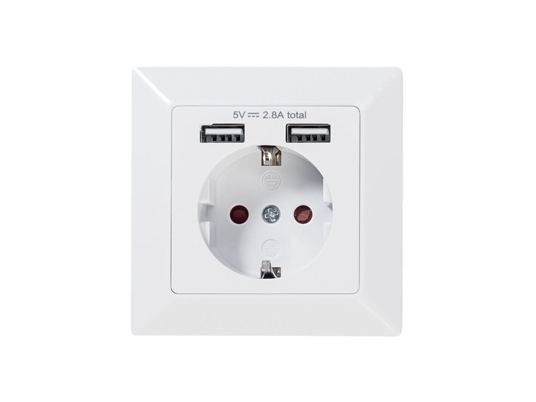 Wandcontactdoos met 2 USB-poorten