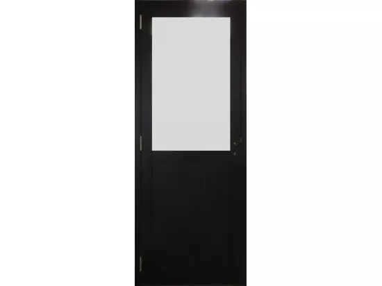 Bloc Porte Athena Noir H204 X L83 Poussant Gauche Cotes Tableau Gd Menuiseries