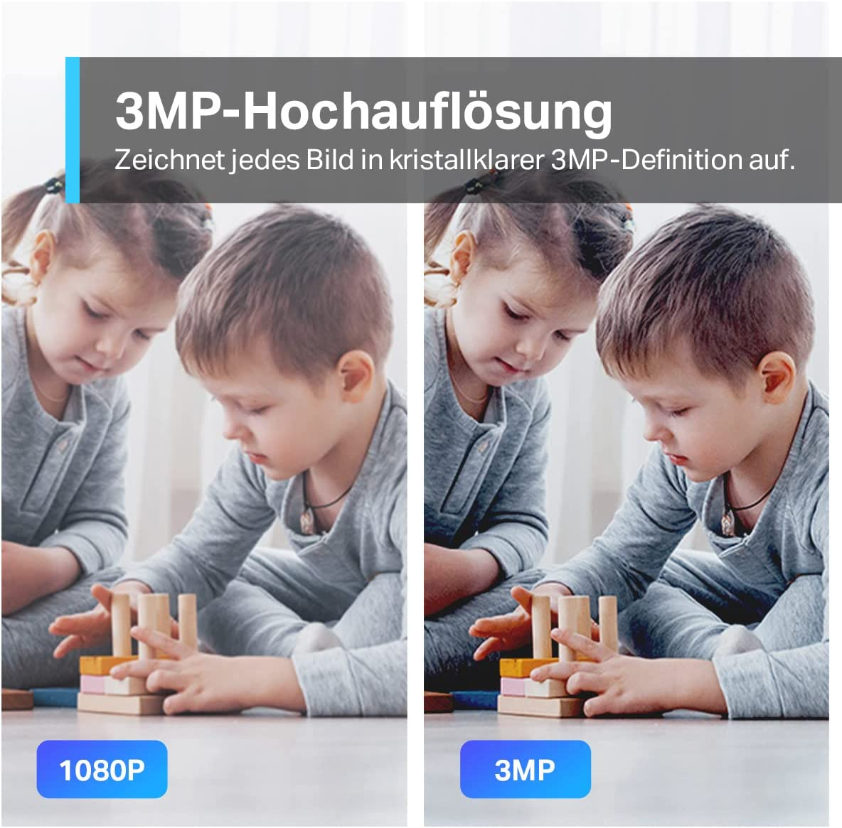 Tapo C210 Home Security WiFi Kamera 2K 3MP (2304x1296p) Nachtsichtfunktion und Bewegungserkennung / Audio / Micro SD / (iOS/Android) - Weiss