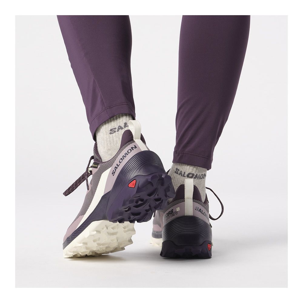Salomon CROSS OVER 2 GTX - Chaussures randonné Femme quail/nightshade/vanilla ice
