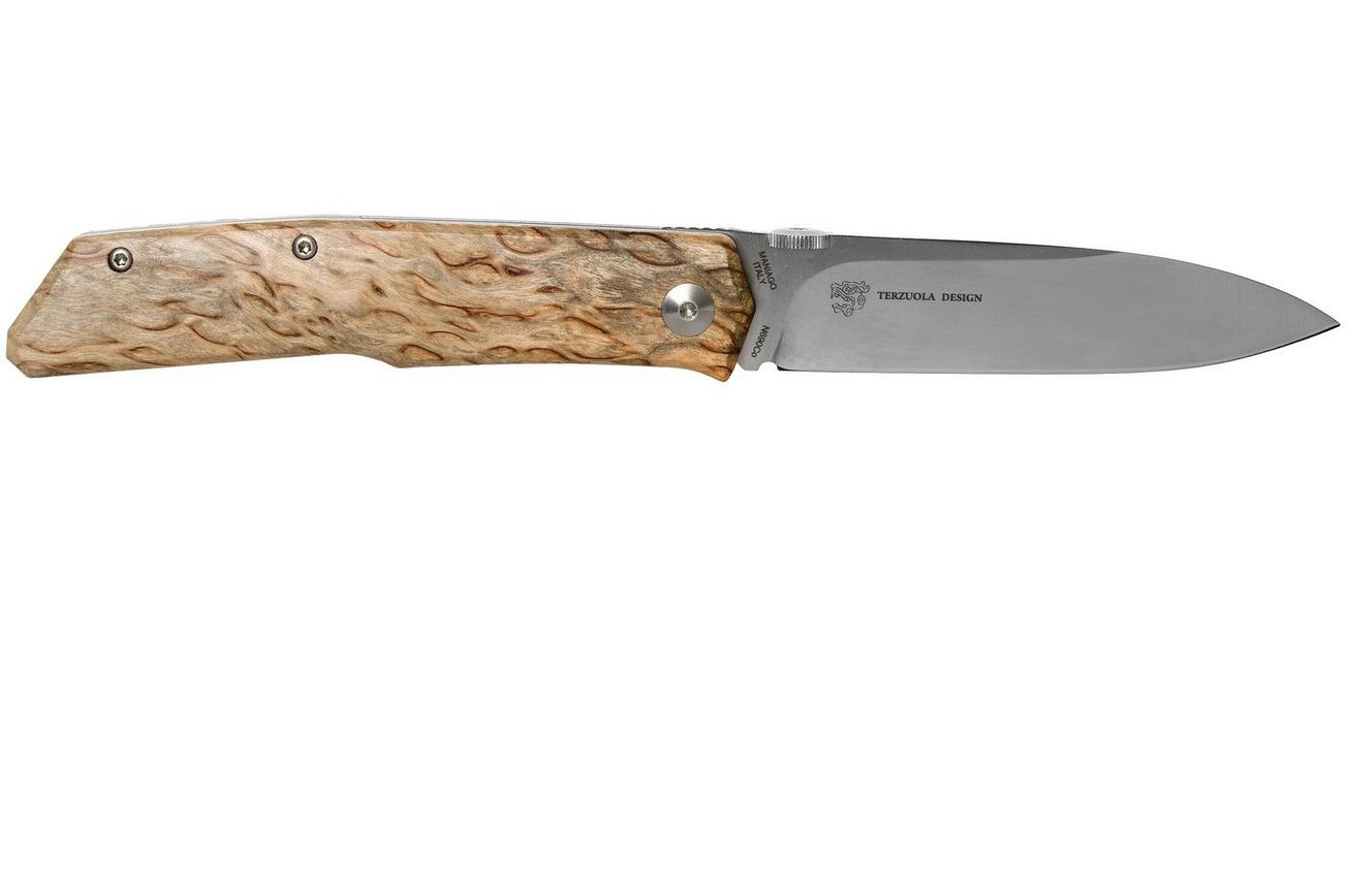 Fox Knives FX-525BE Curly Birch zakmes, Bob Terzuola design