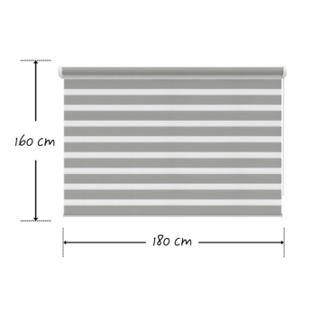 KARWEI duo rolgordijn lichtdoorlatend grijs (kleurnr. 4501) 180x160 cm (bxh)