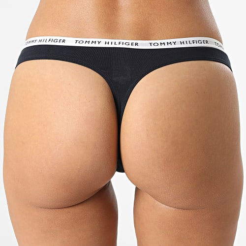 Lot De 3 Strings Femme 2829 Bleu Marine Blanc Rouge