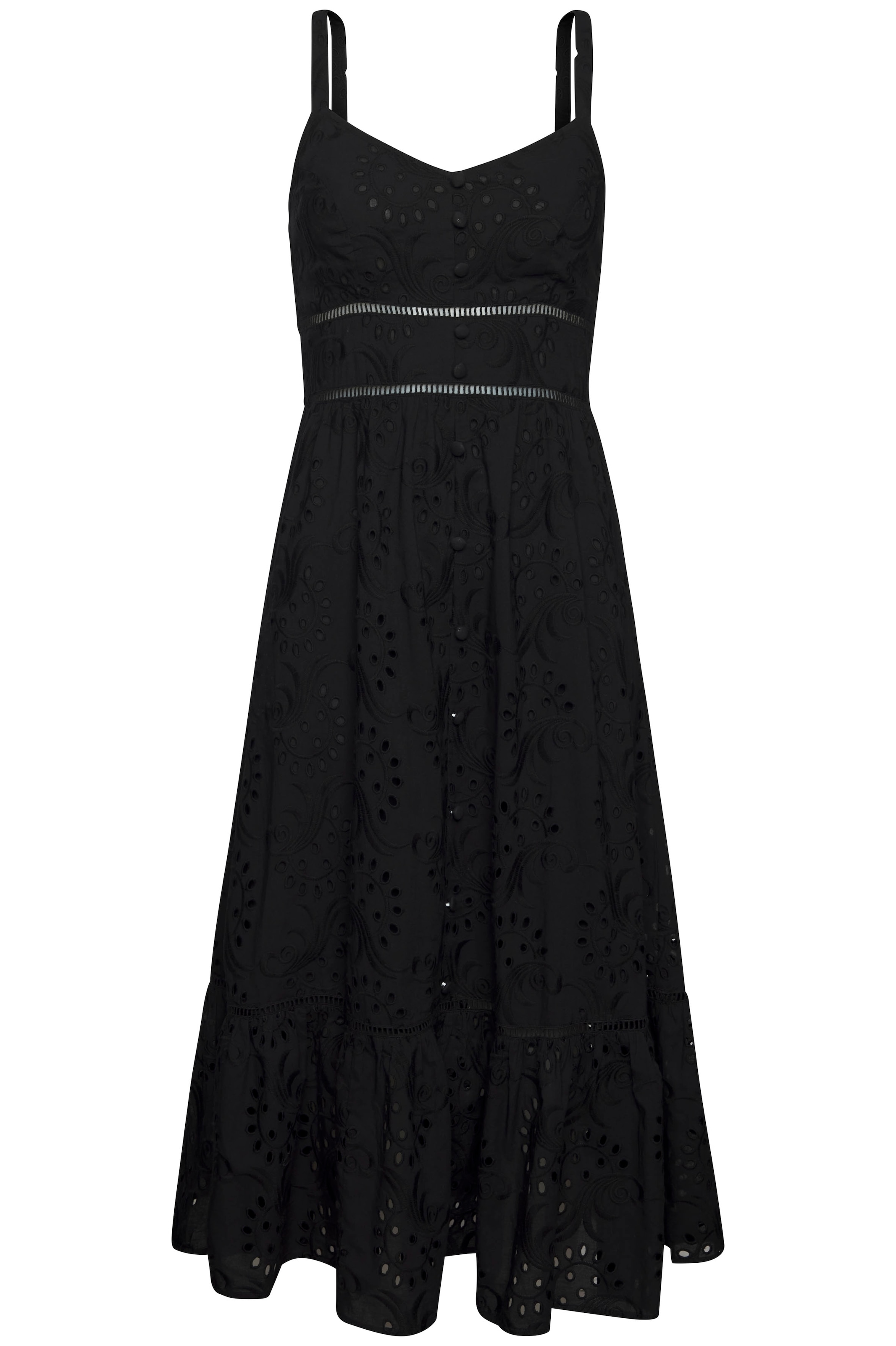 LASCANA Midikleid mit sommerlicher Lochstickerei