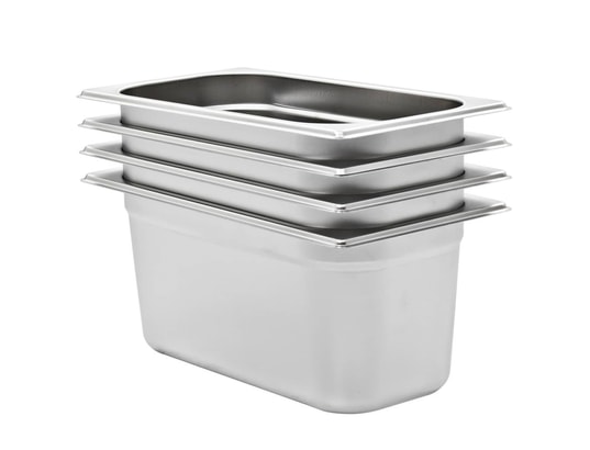 VIDAXL - Bac gastro pro Récipients gastronorm 4 pcs gn 1/3 150 mm acier inoxydable