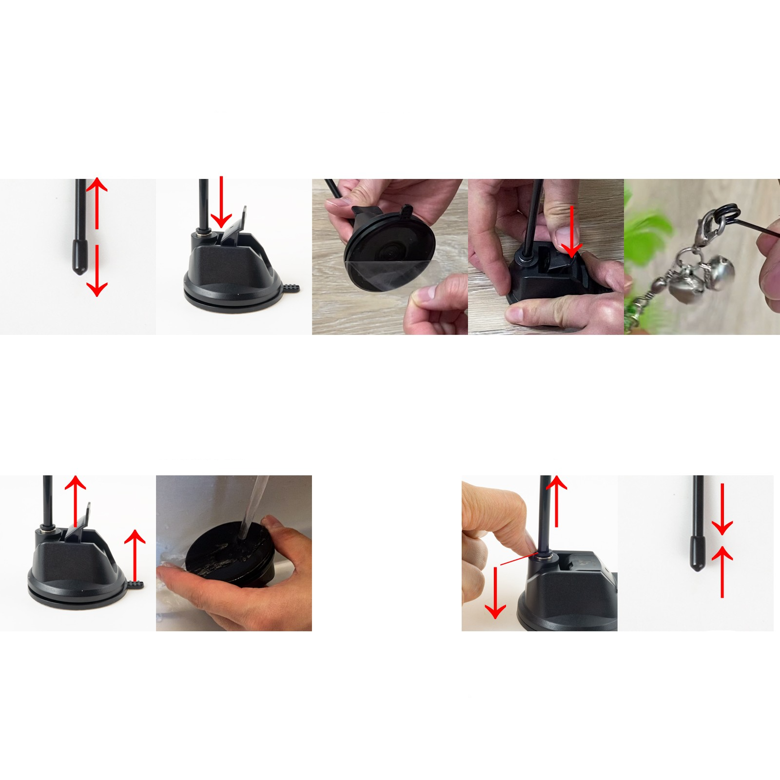 Interaktive Katzen Angel Haustier Spielzeug Fliegender Vogel mit Glocke / Saugnapf - Braun