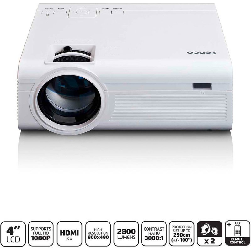 Lenco LPJ-280WH vidéoprojecteur LCD 800 x 480