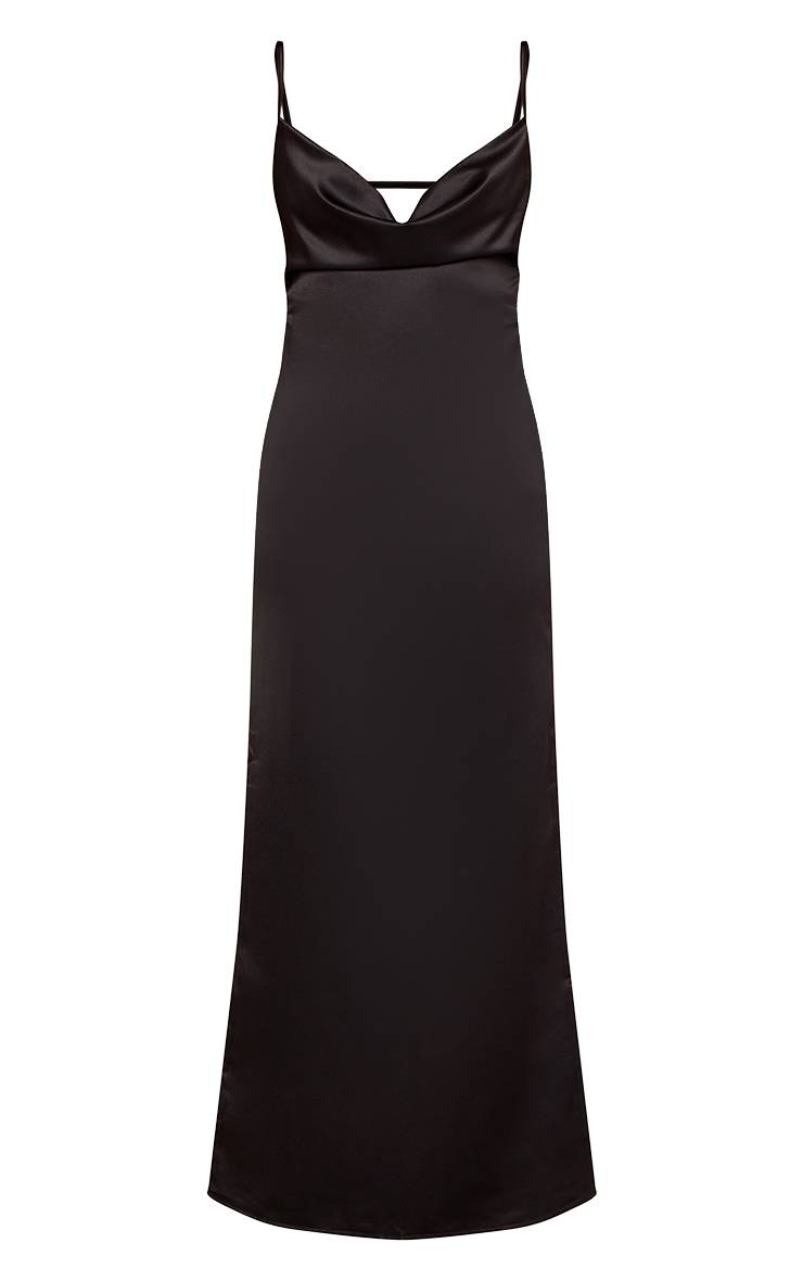 Noir Robe Longue Dos Nu Sans Manches À Bretelles