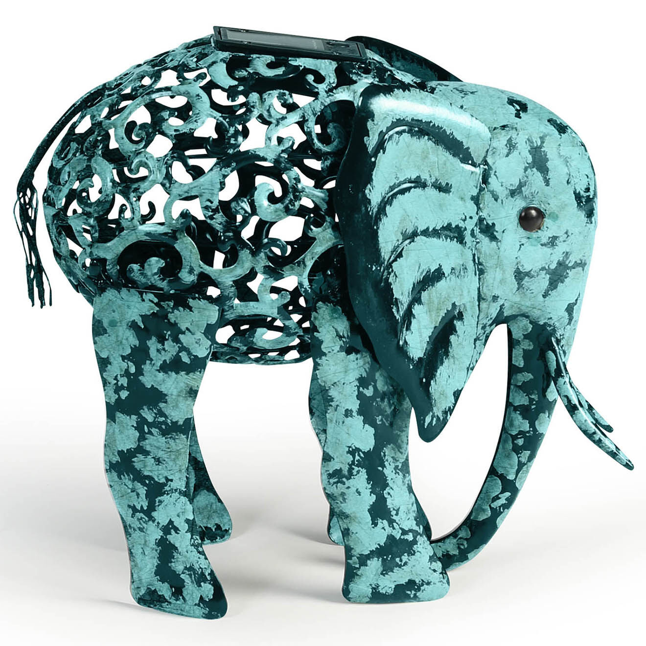 Pratik Garden Lampe elephant solaire vert - 28x13.5x21 cm