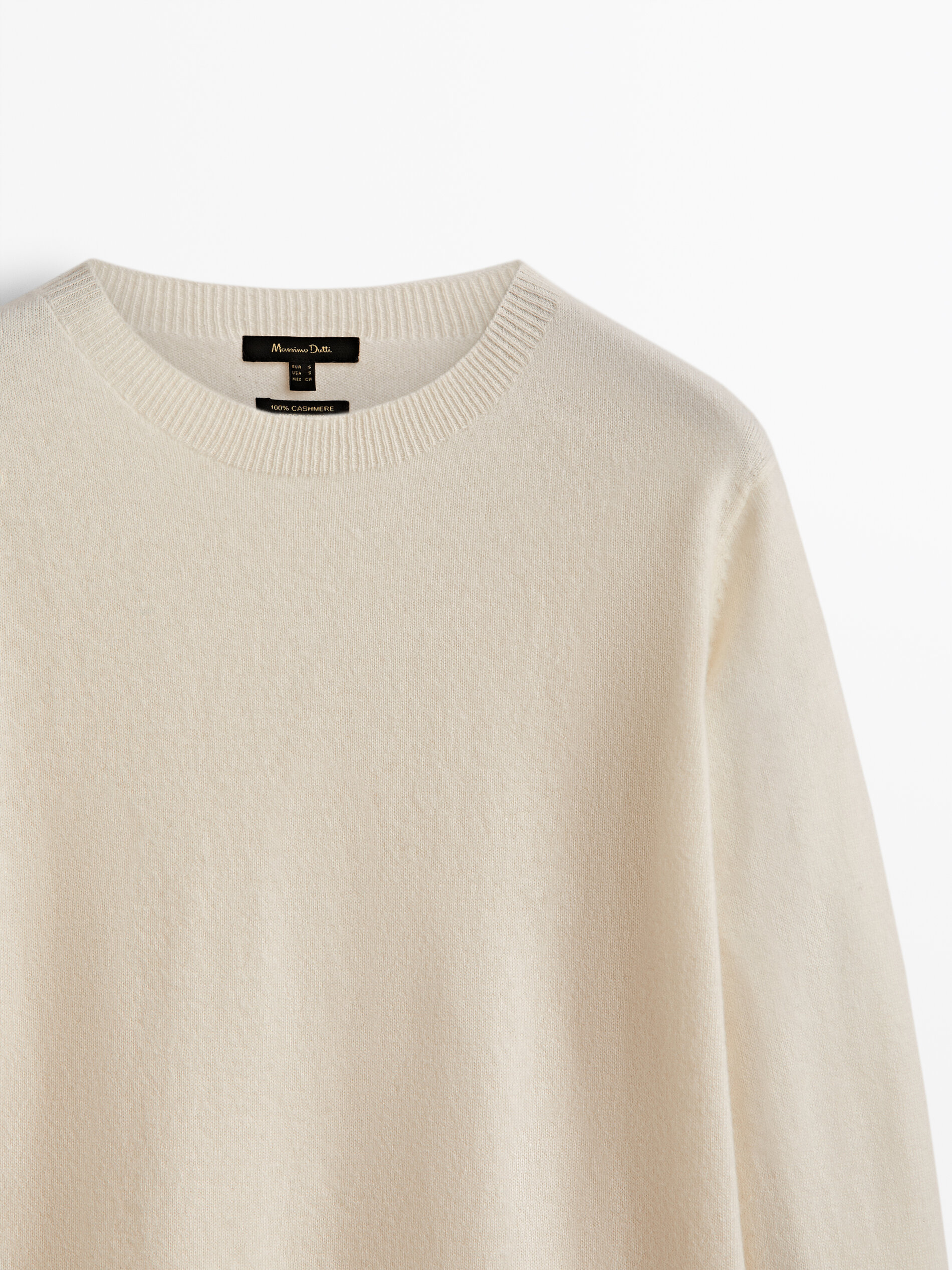 Jersey 100% caxemira cuello redondo - CRUDO
