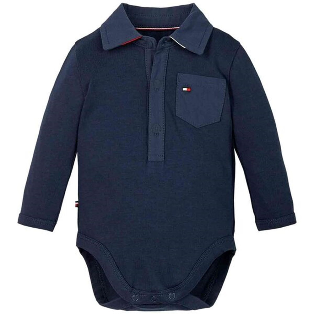 Baby Boy Poplin Body Twilight Navy - Tommy Hilfiger