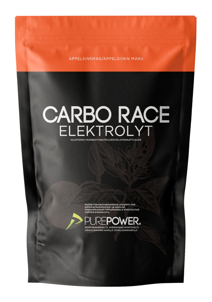 PurePower Carbo Race Elektrolyt energipulver appelsin 1 kg
