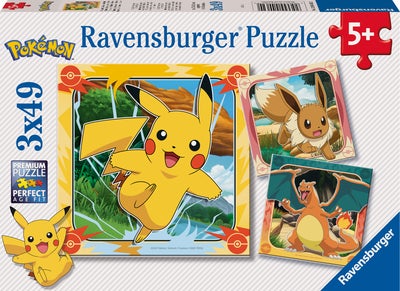 Ravensburger Pokémon Puslespill 3x49 Brikker