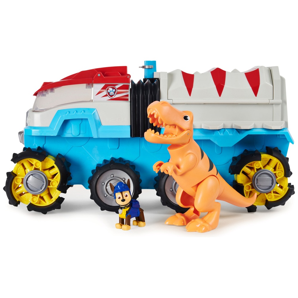PAW Patrol Dino Rescue Dino Patroller Motorisiertes Teamfahrzeug mit Chase & T-Rex