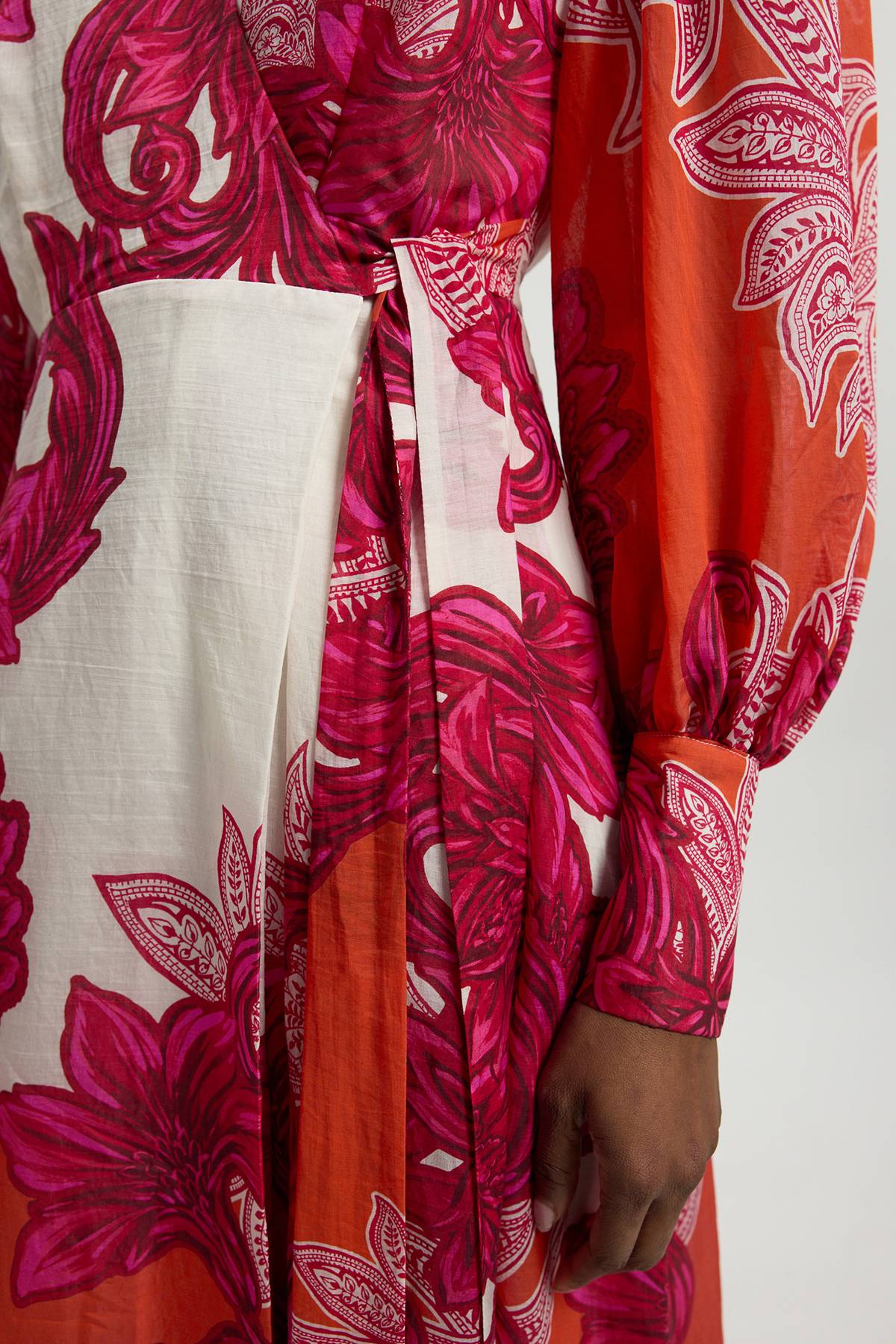 KarenMillen Robe Maxi À Manches Ballon Baroque Petite