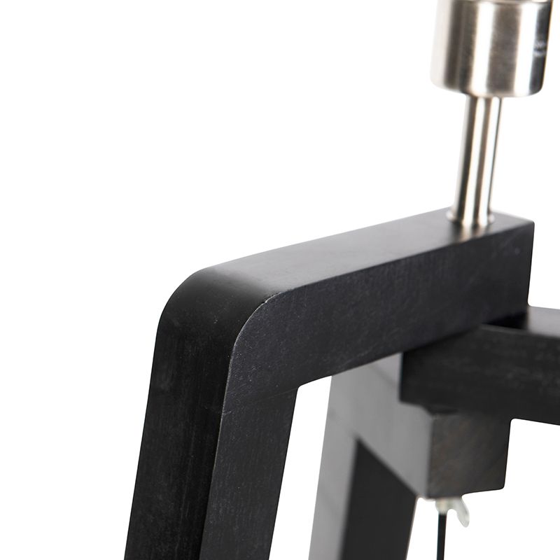 Vloerlamp tripod met katoenen kap zwart met goud 50 cm - Puros