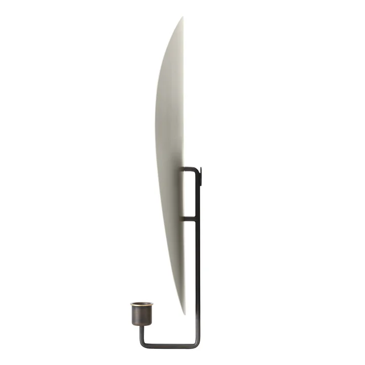 Audo - Flambeau Wandkerzenhalter, H 40 cm, grau / Messing bronziert