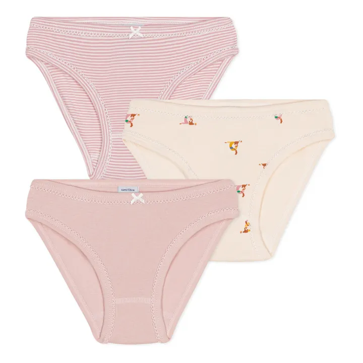 Petit Bateau Lot 3 Culottes Ecureuils | Rose