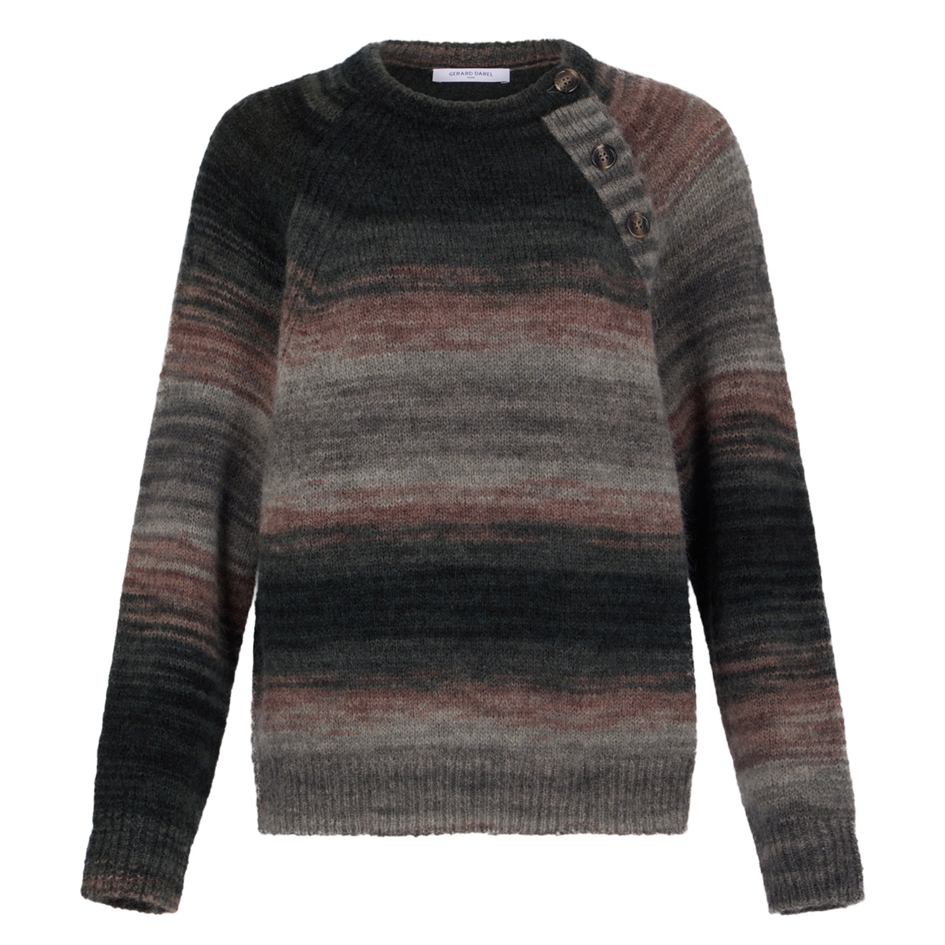 JAIDA - Pull col rond à rayures| Gris