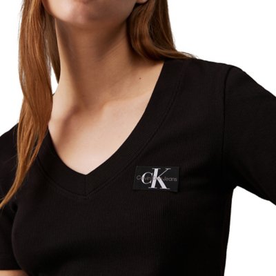 Tee-shirt à manches courtes femme Woven Label CALVIN KLEIN