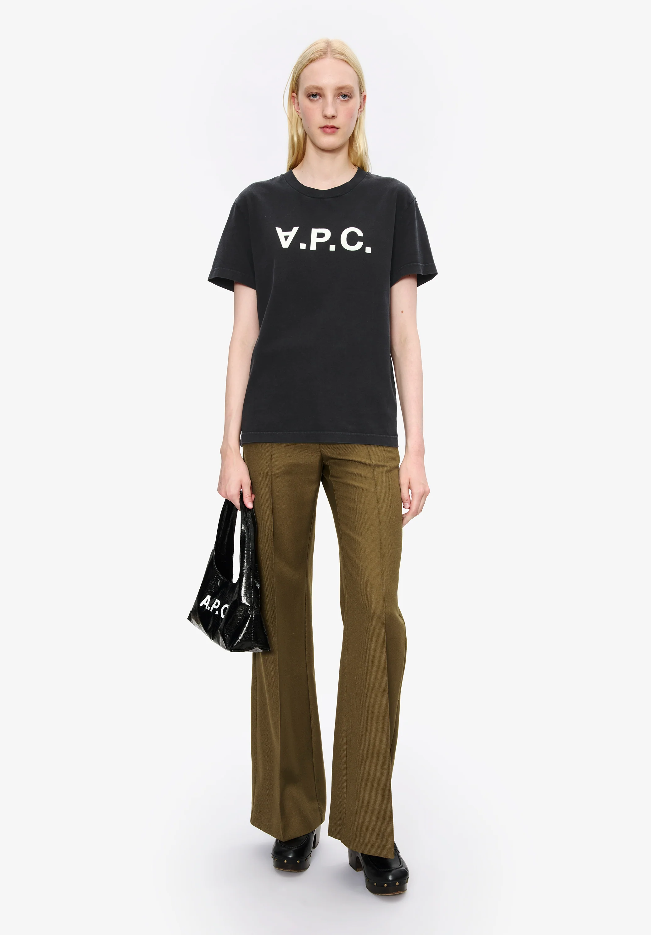 t-shirt standard grand vpc GOTS - Noir/blanc casse