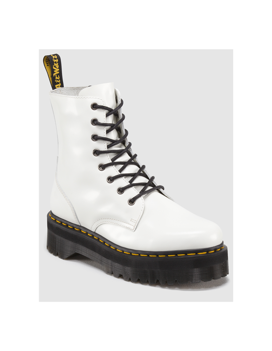 dr martens boots compensées femme jadon cuir polished smooth blanc
