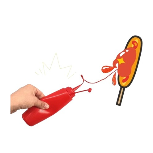 (Ø5x19cm) Ketchup Quetsch Flasche Lustiger Spielzeug Prank Spritzflasche Scherzartikel - Rot