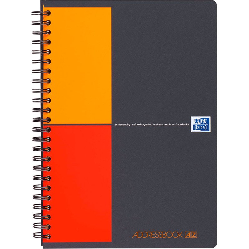 Répertoire Alphabétique spirale Oxford International AddressBook 14,8 x 21 cm préimprimé 144 pages