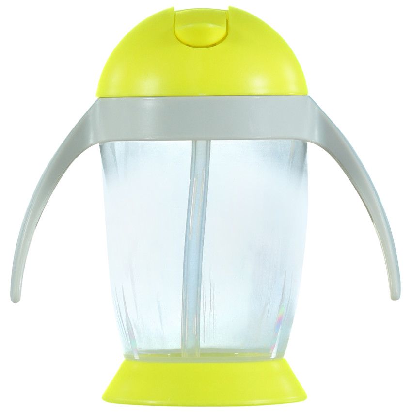 Gobelet avec paille Pingoo - Jaune/Gris - Ecru