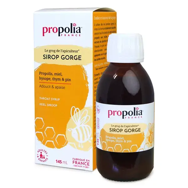 Propolia Le Grog de l'Apiculteur Sirop Gorge Propolis Pin Miel & Citron 145ml