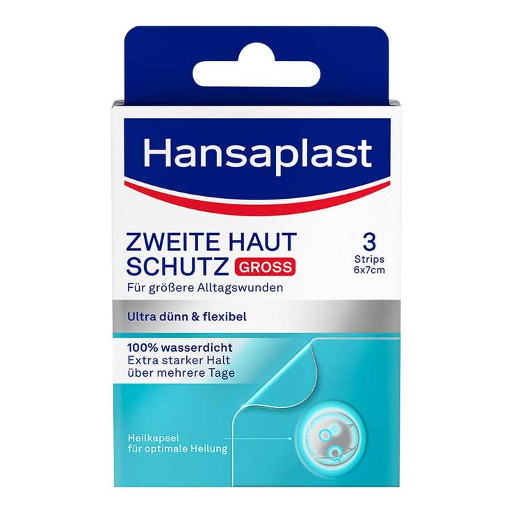 Hansaplast Zweite Haut Schutz Pflaster gross, 3 St