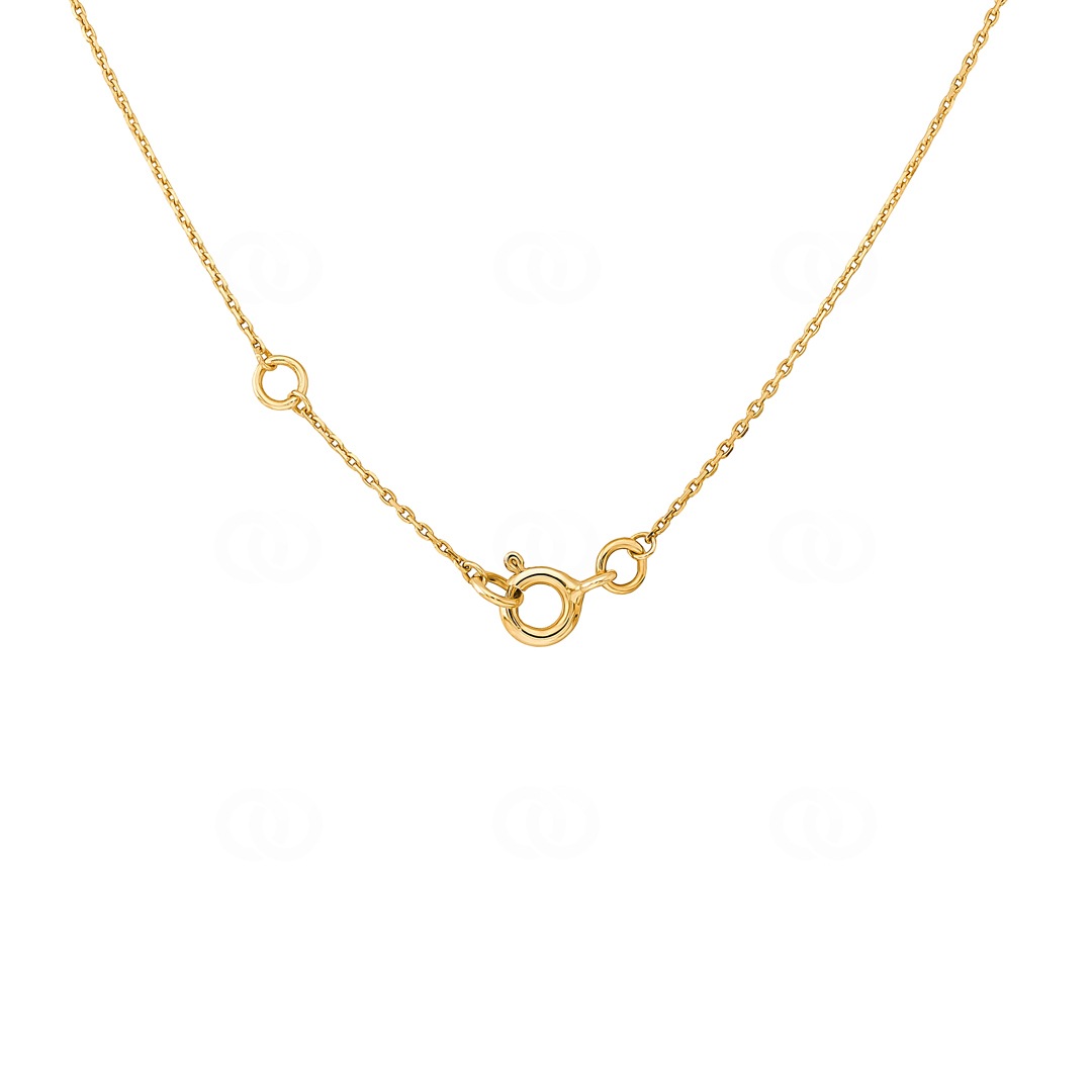 Collier mit Anhänger 750/18 K Gelbgold mit Saphir oval & Diamanten 0.09ct.
