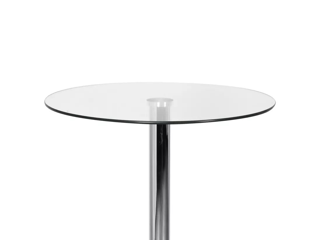 Table de bar table de bar table de bistro table snack métal chrome verre ronde 60 cm