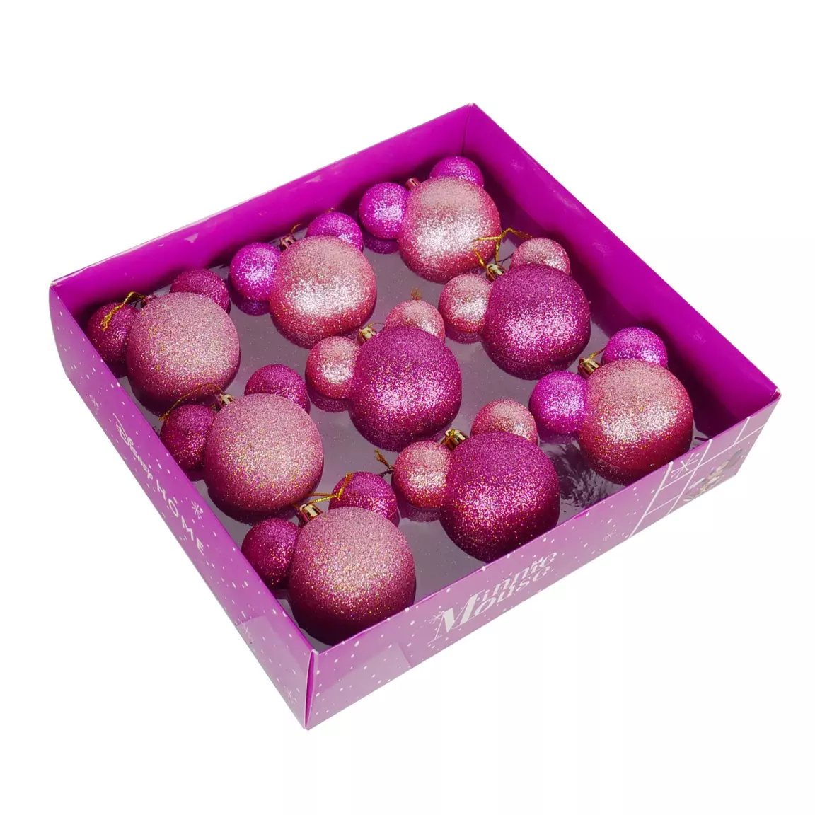 Coffret de 9 boules de Noël (D60 mm) Disney Minnie Rose