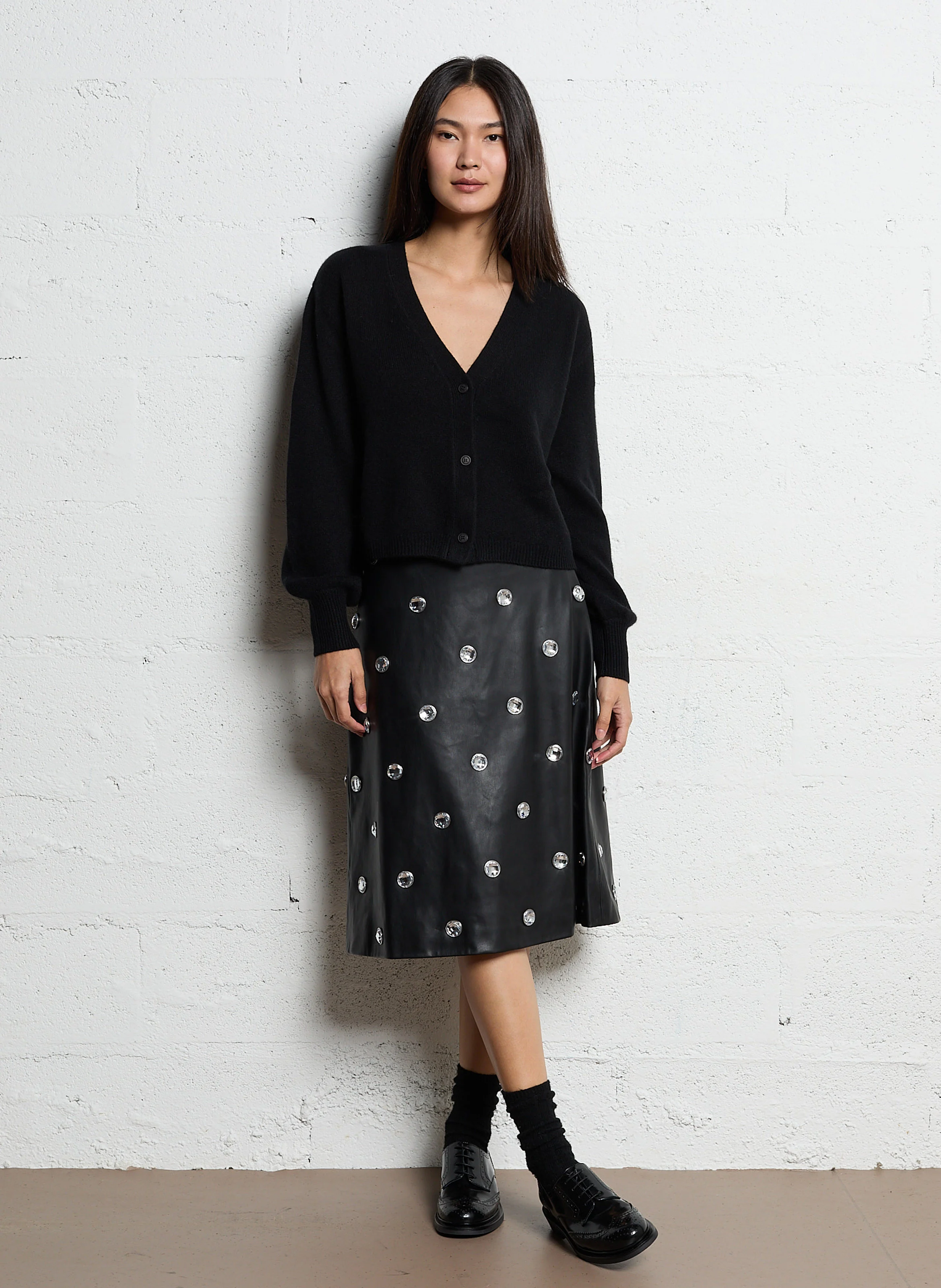 Cardigan boutonnée en cachemire| Noir