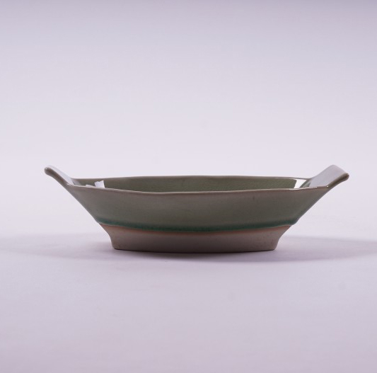 Schale, grün, L 21 cm, B 12 cm, H 5 cm von fischer's lagerhaus