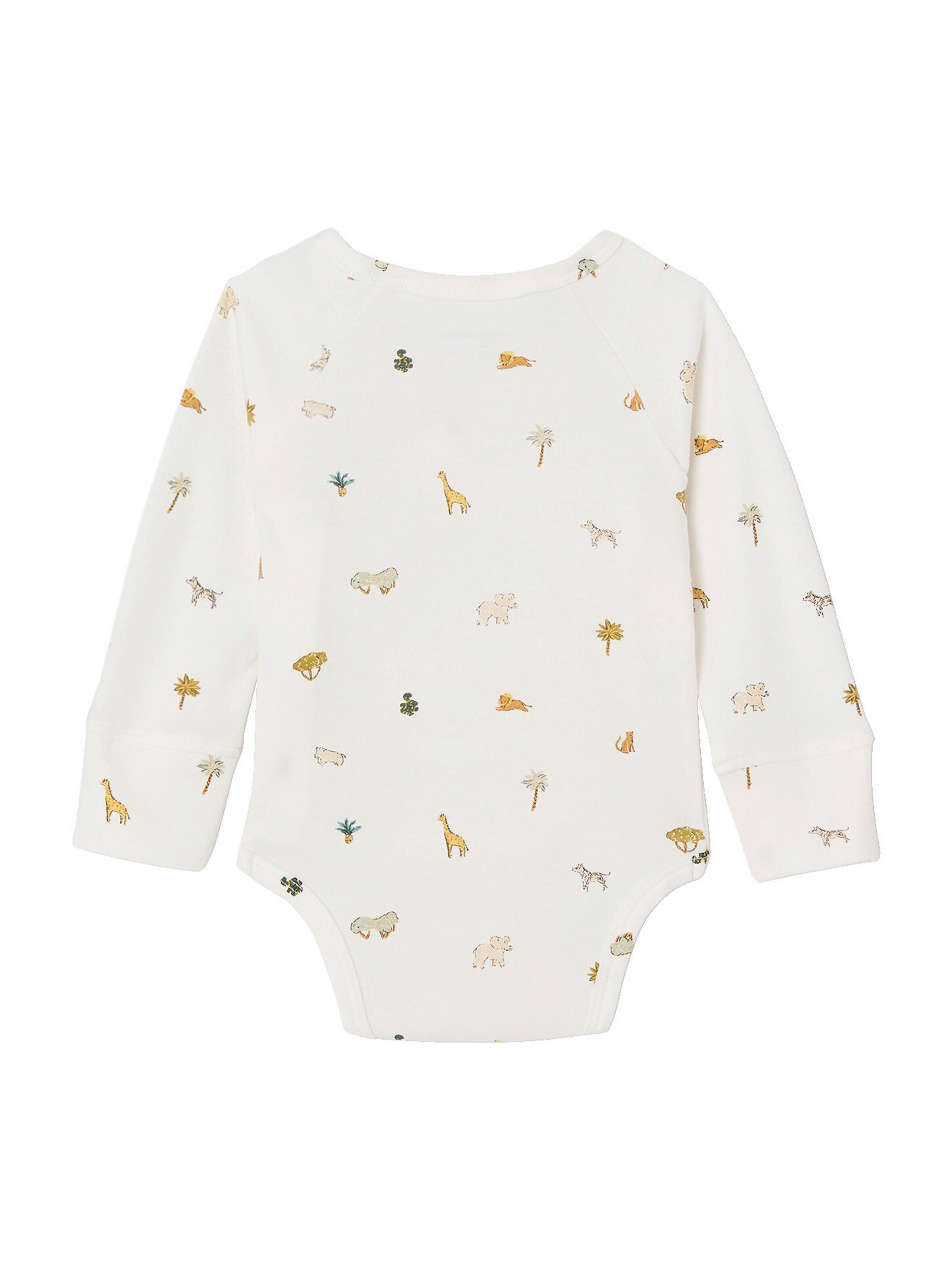 Vertbaudet Bio-Kollektion: Mitwachsender Baby Body mit Dschungelmotiv wollweiß