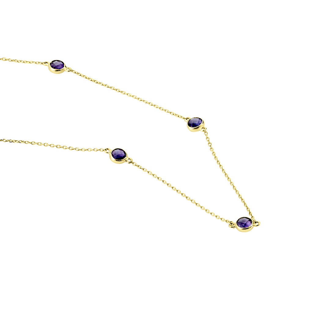 Collier Cressida Or Jaune Amethyste Violet