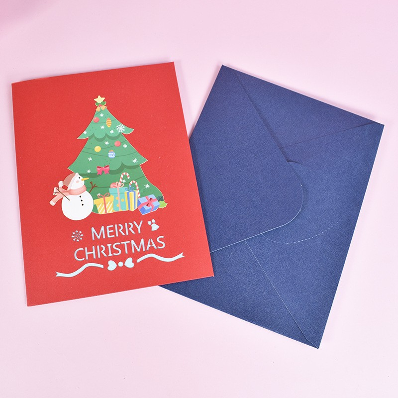 Weihnachts Glückwunschkarte Gruss Pop-Up Doppelkarte   Umschlag - Merry Christmas