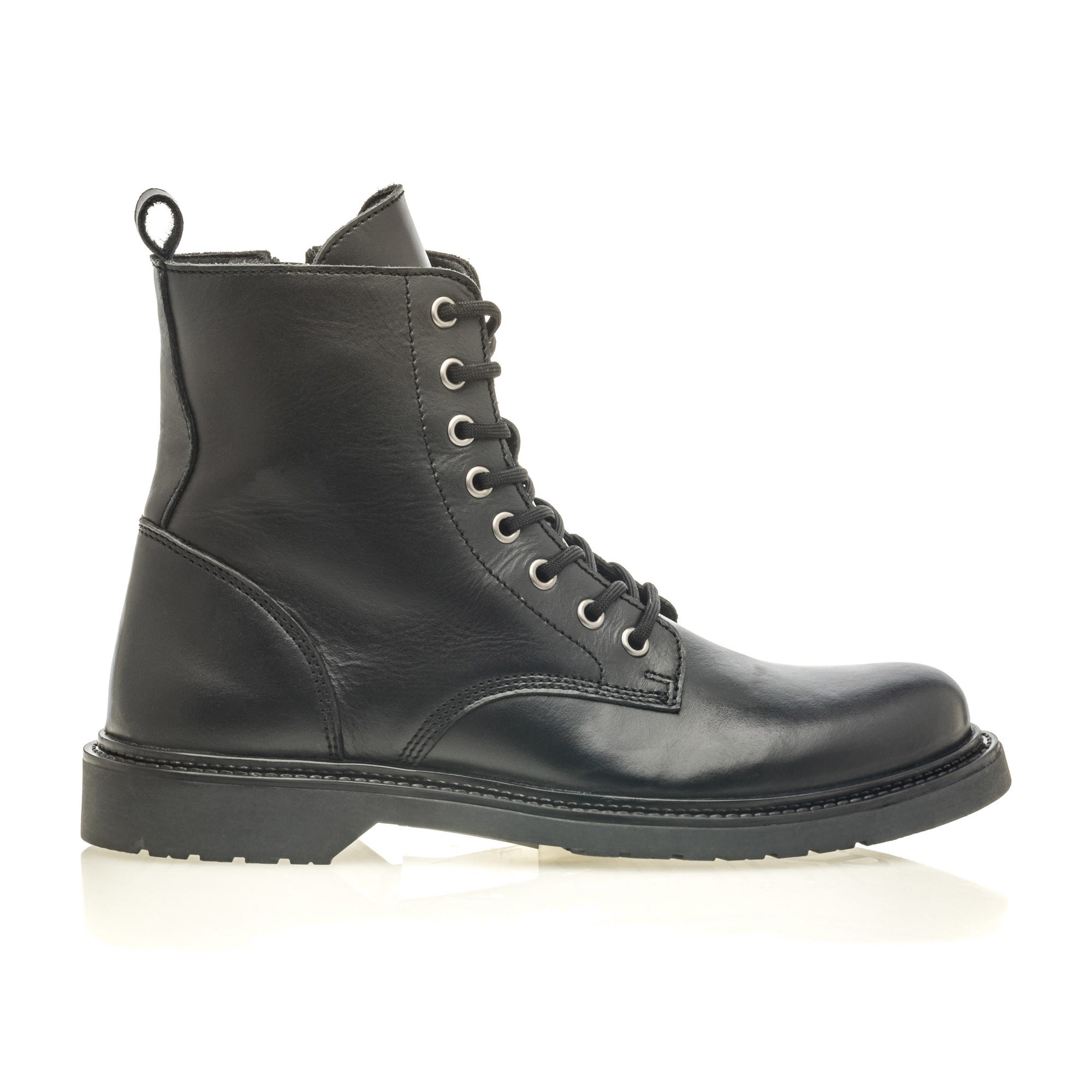 Boots Homme en cuir noir