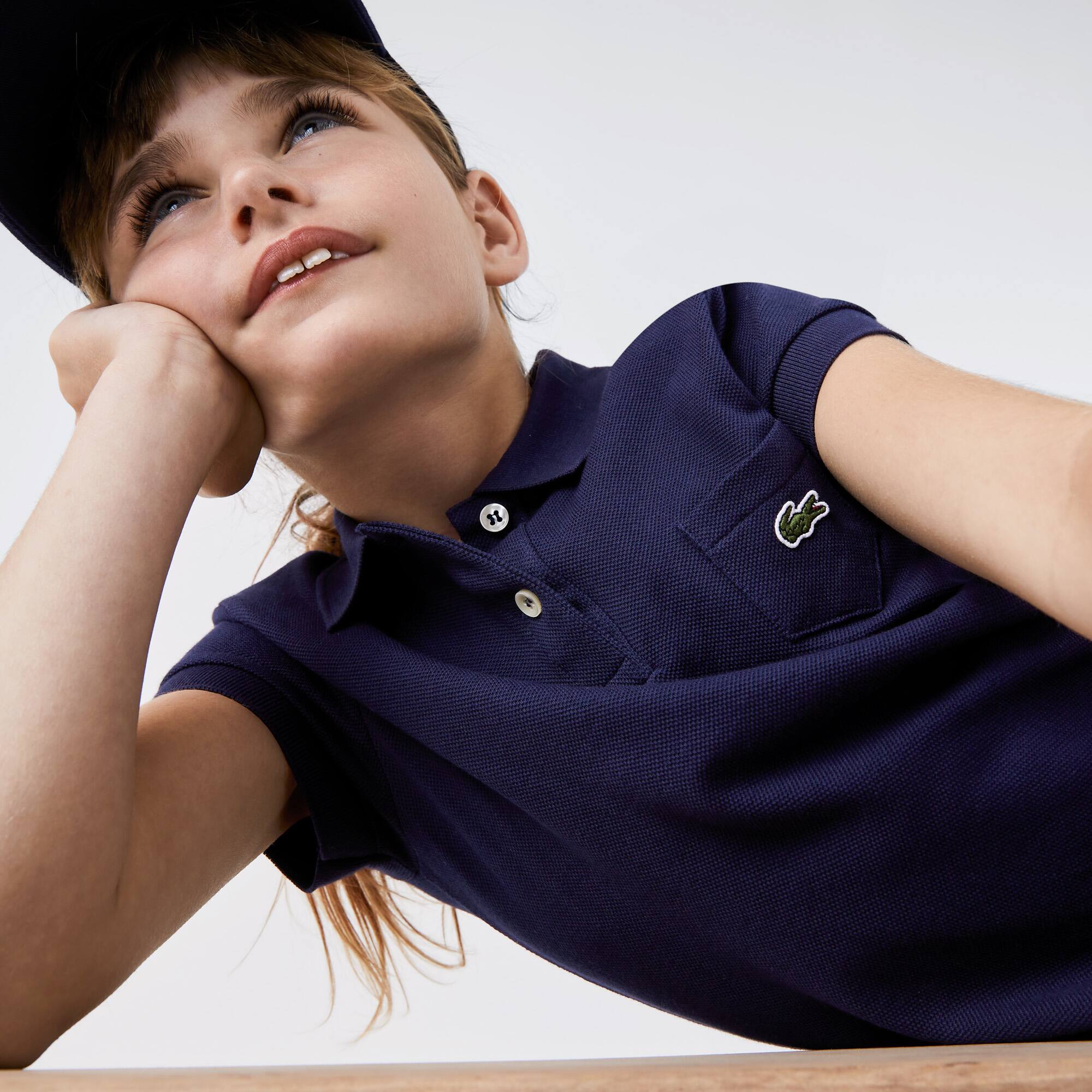 Mädchen Kleid im Polo-Style aus Baumwolle Hosen & Kleider - Blau - Lacoste - Mädchen