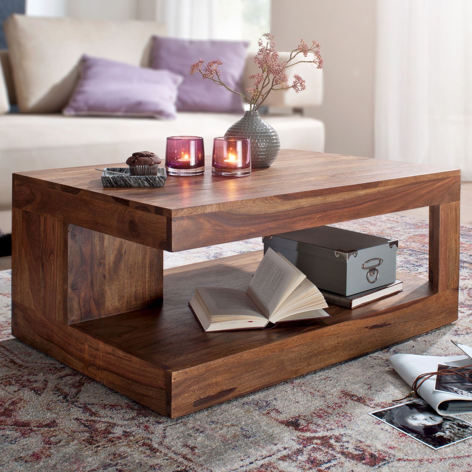 Couchtisch - Sheesham massiv -60 cm